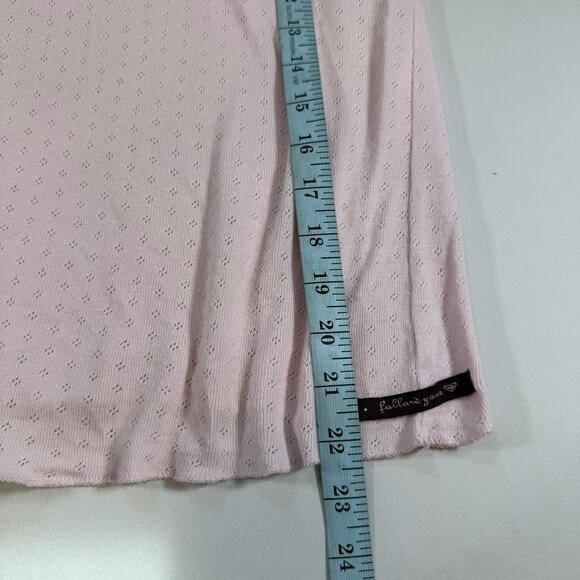 Roxy Vintage Y2K Eyelet Beaded Lace Slim Cami Preppy Tank Top - Pink Wms M - Picture 11 of 13